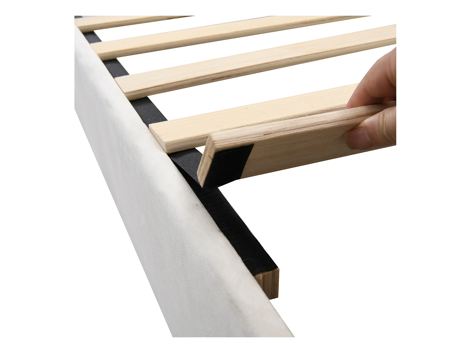 Lit gigogne capitonné 90x200cm, canapé-lit, sommier à lattes, lit simple, velours, Beige