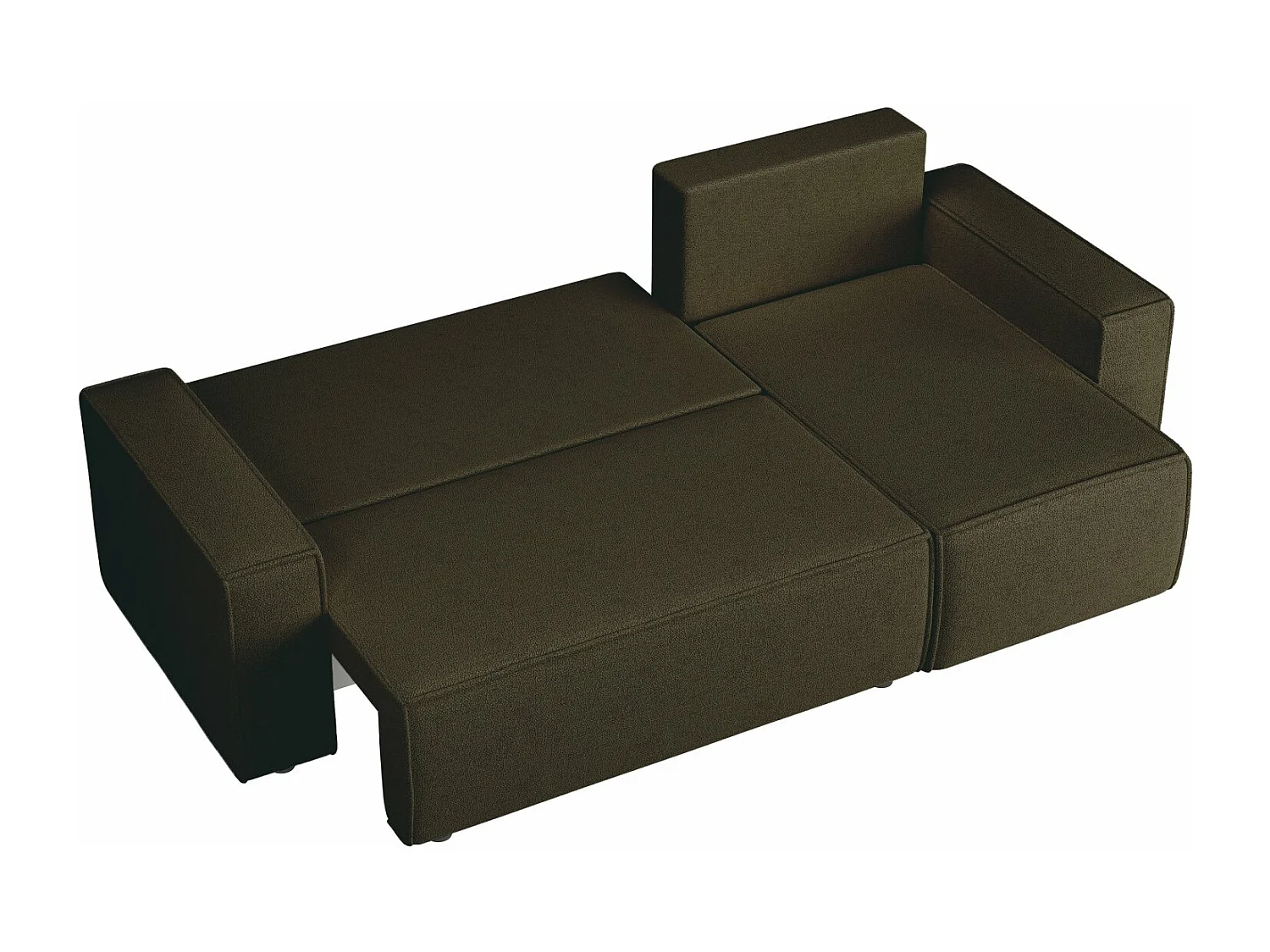 Ecksofa beidseitig montierbar mit Schlaffunktion - olivgrün - COPERTINO