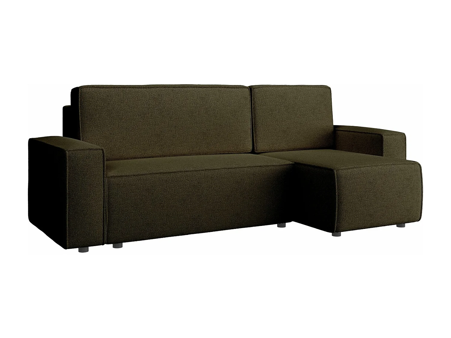 Ecksofa beidseitig montierbar mit Schlaffunktion - olivgrün - COPERTINO