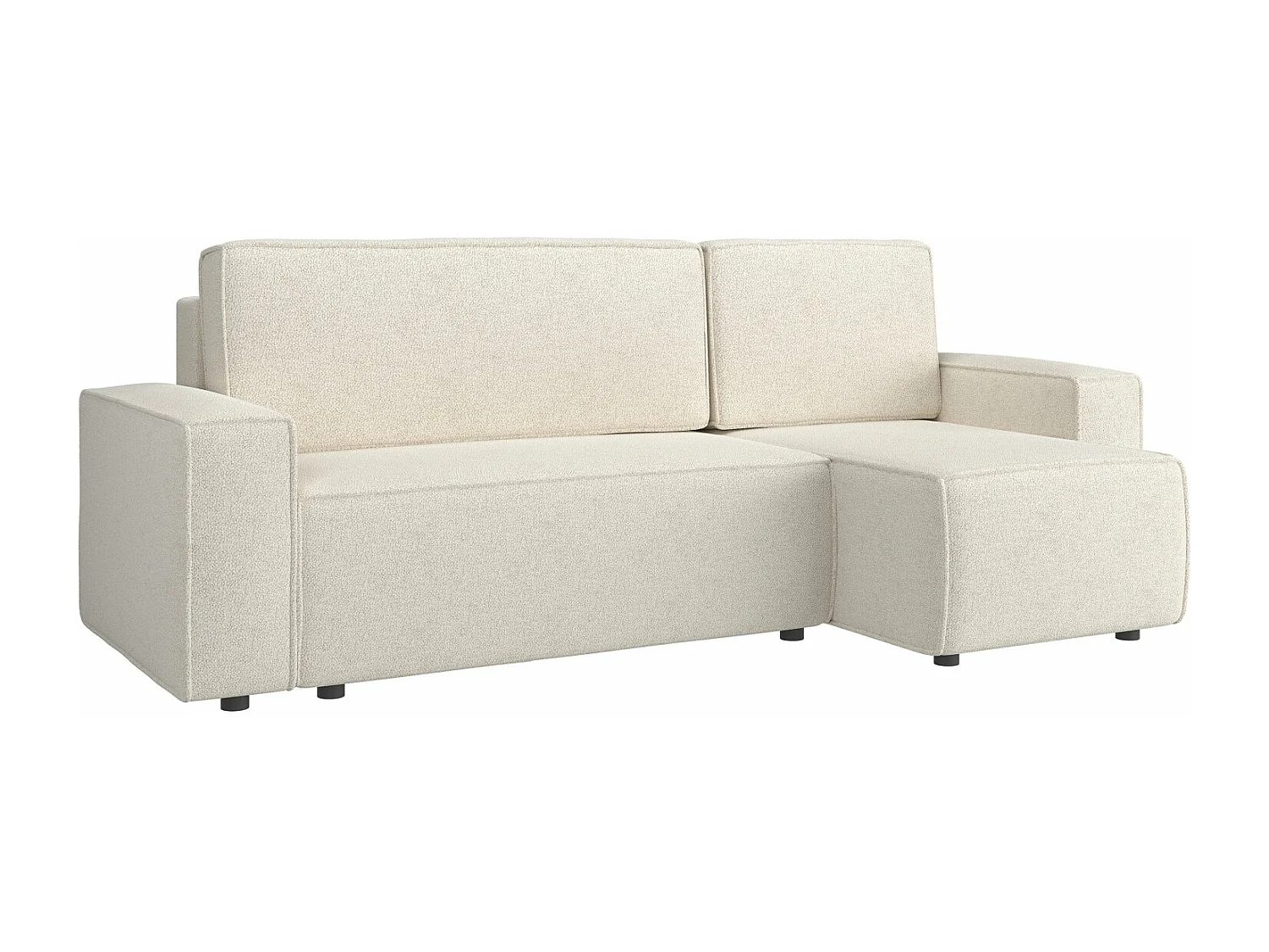 Ecksofa beidseitig montierbar mit Schlaffunktion - creme - COPERTINO
