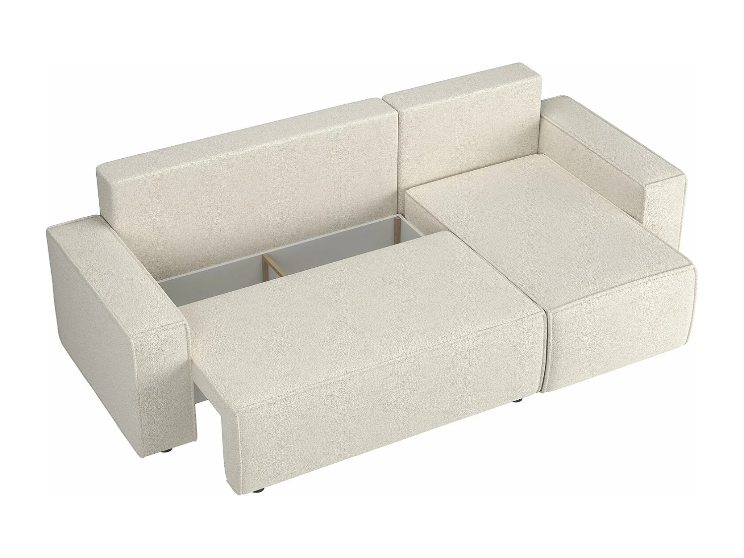 Canapé d'angle convertible - crème - COPERTINO