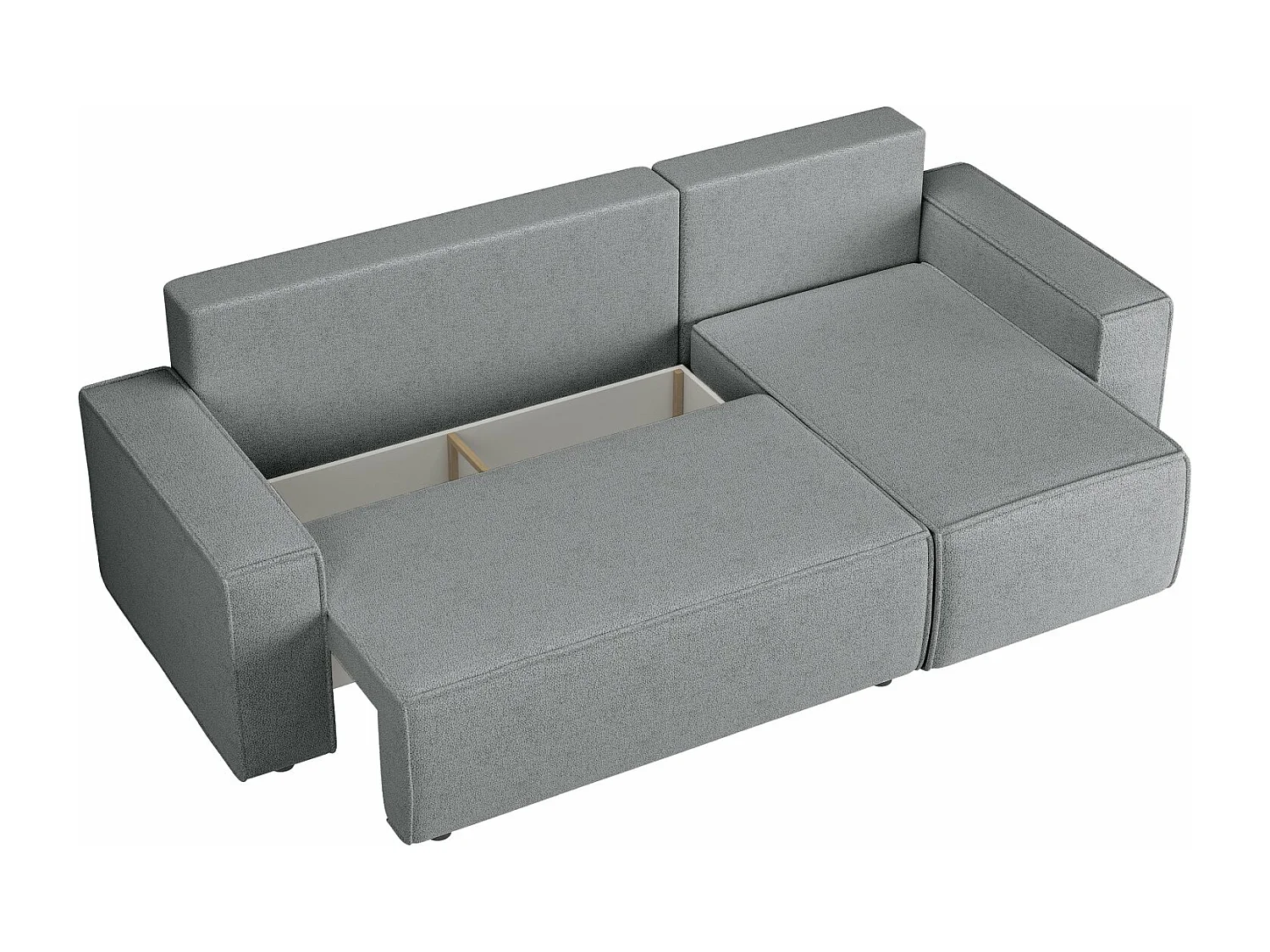 Canapé d'angle convertible - gris clair - COPERTINO