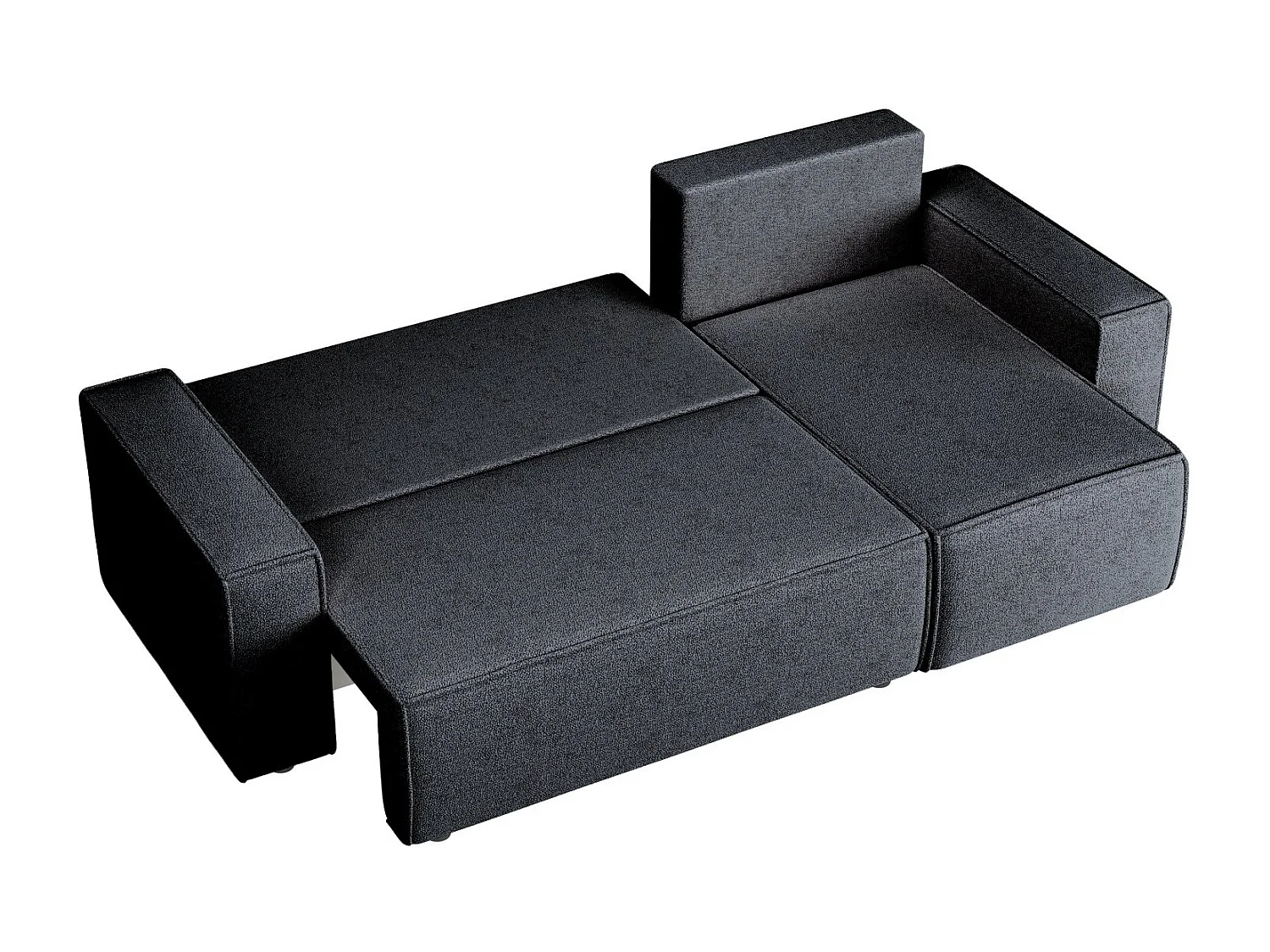 Ecksofa beidseitig montierbar mit Schlaffunktion - grau - COPERTINO