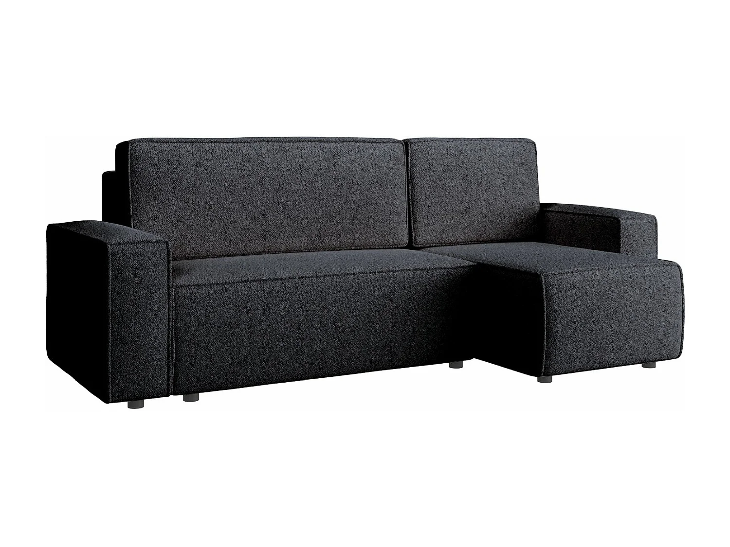 Ecksofa beidseitig montierbar mit Schlaffunktion - grau - COPERTINO