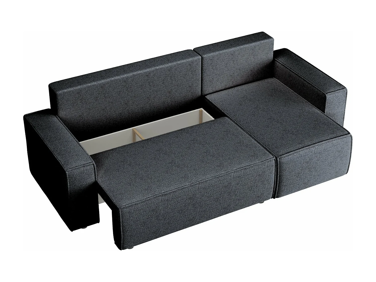 Ecksofa beidseitig montierbar mit Schlaffunktion - grau - COPERTINO