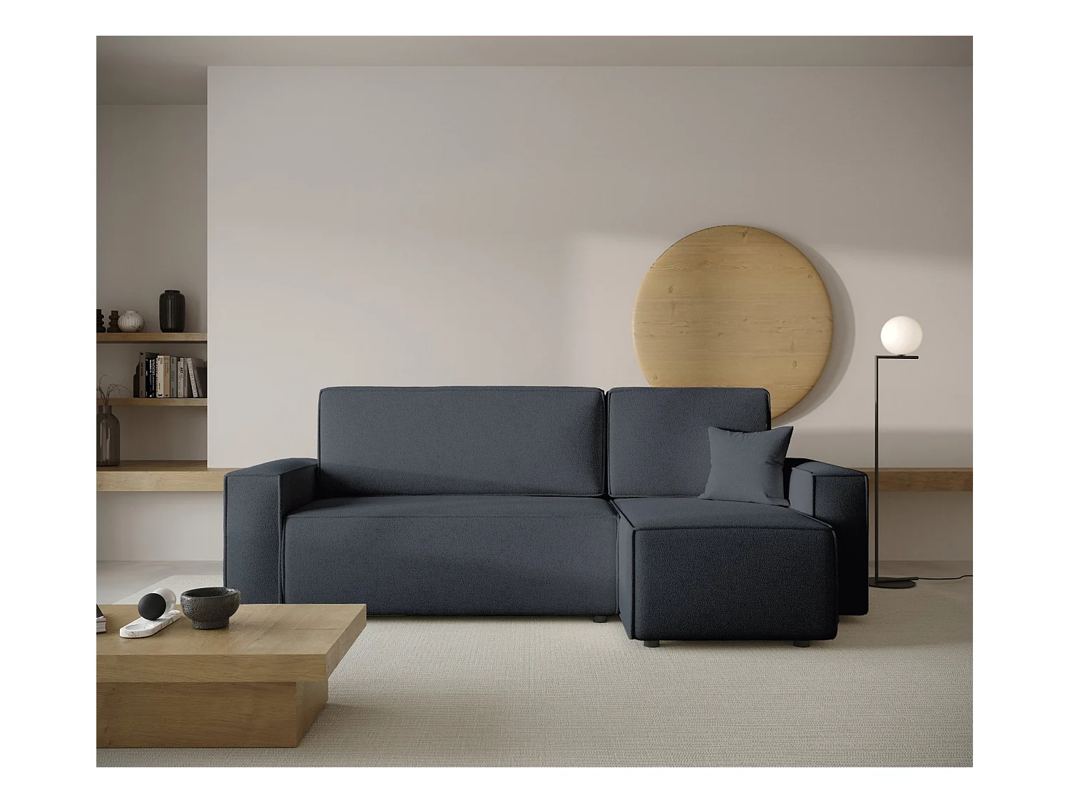 Canapé d'angle convertible - gris - COPERTINO