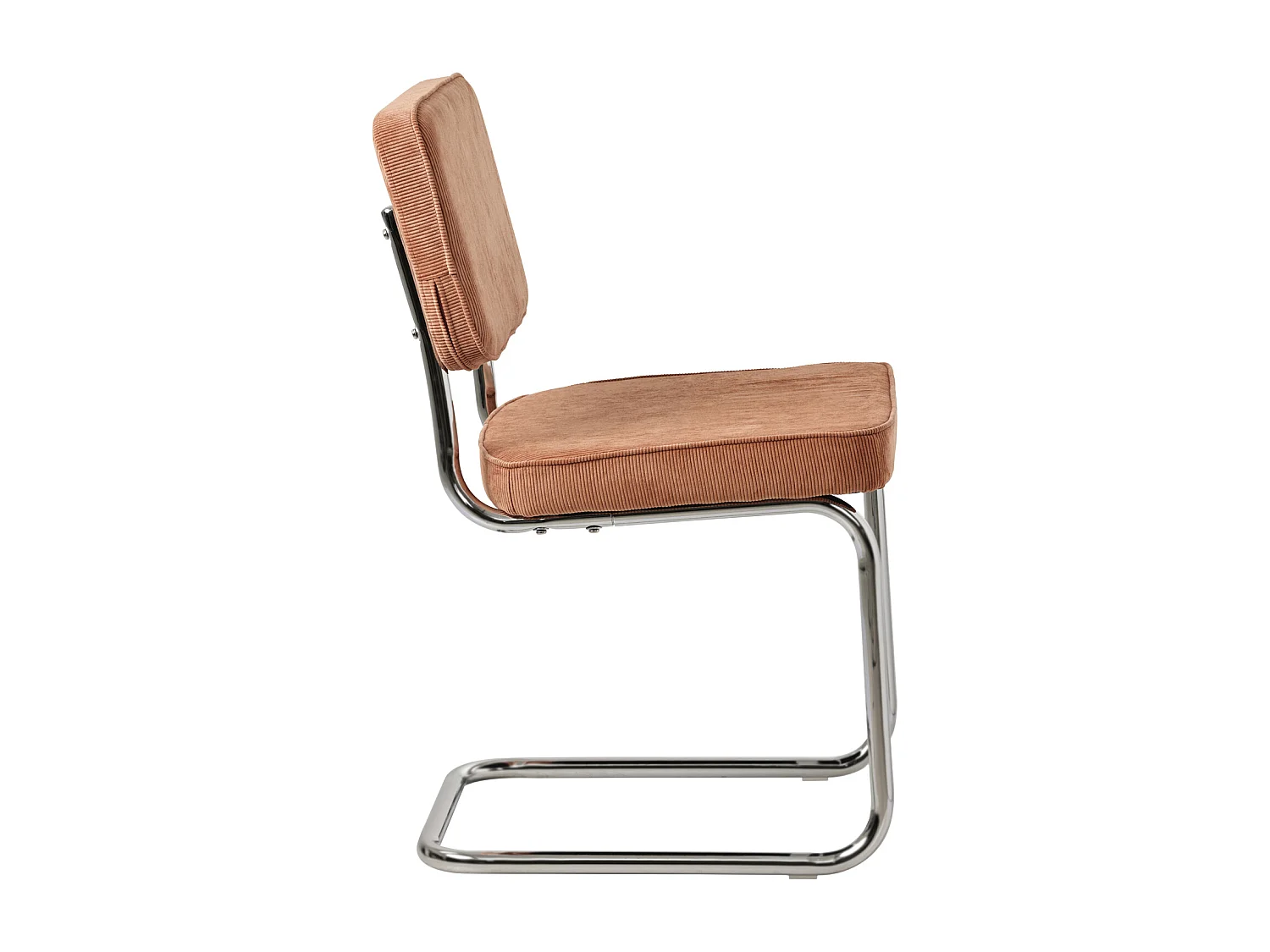 Set van 2 MARIA terracotta corduroy sledestoelen