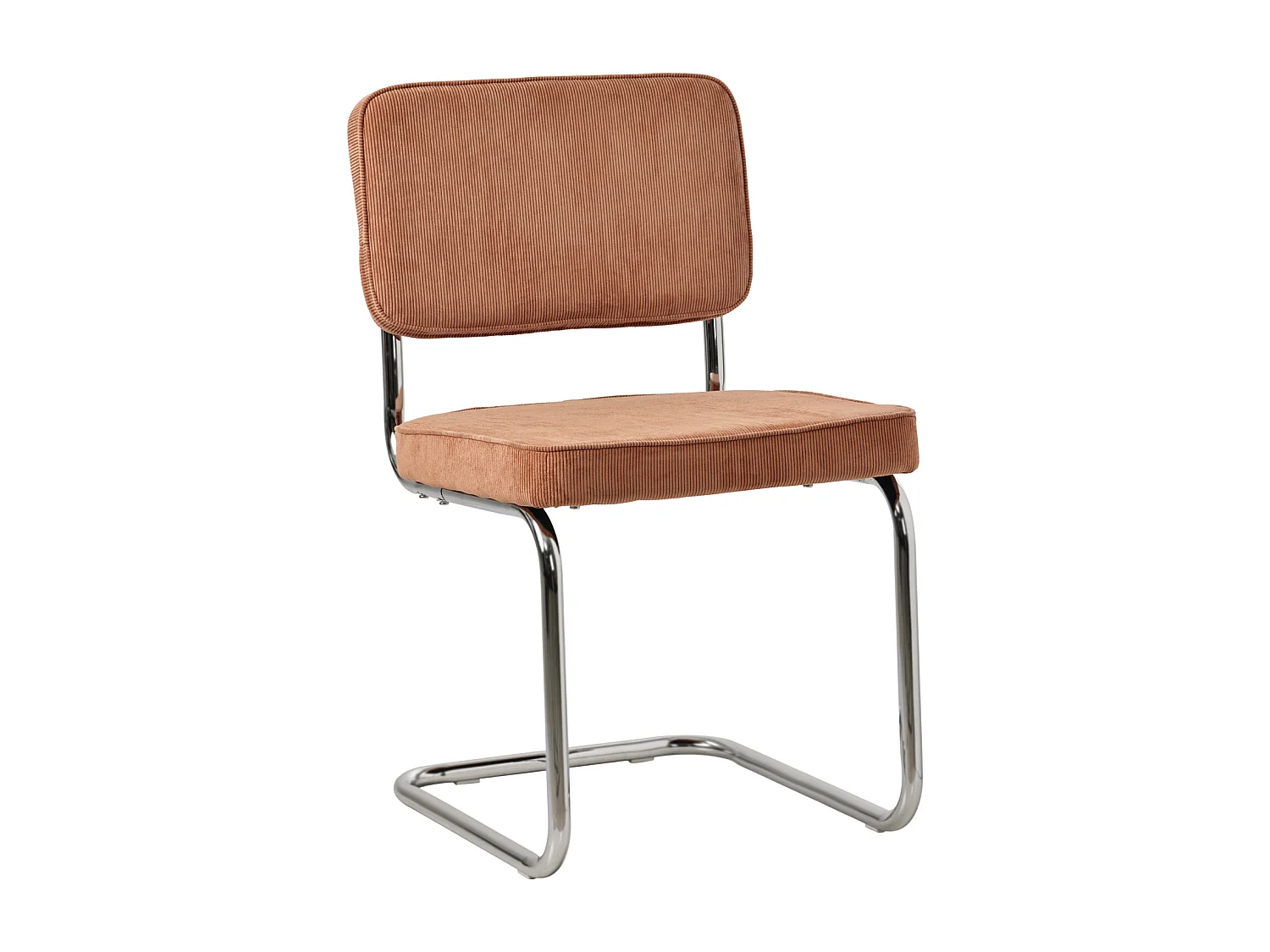 Set van 2 MARIA terracotta corduroy sledestoelen