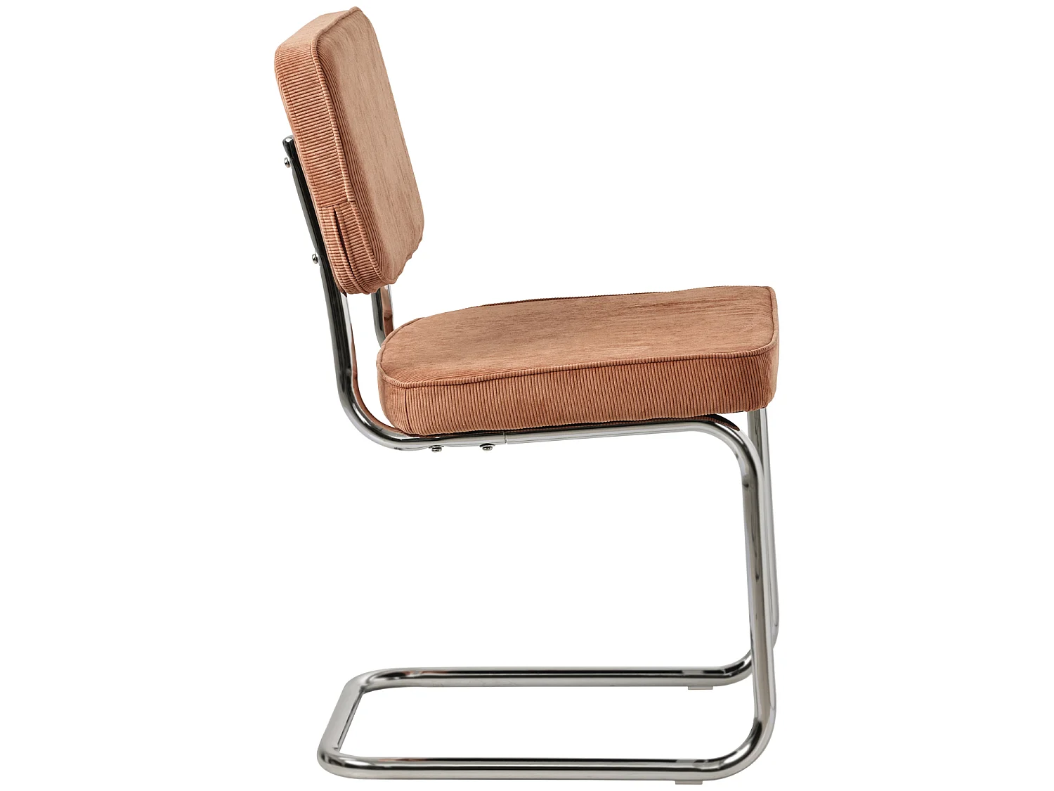 Set van 2 MARIA terracotta corduroy sledestoelen