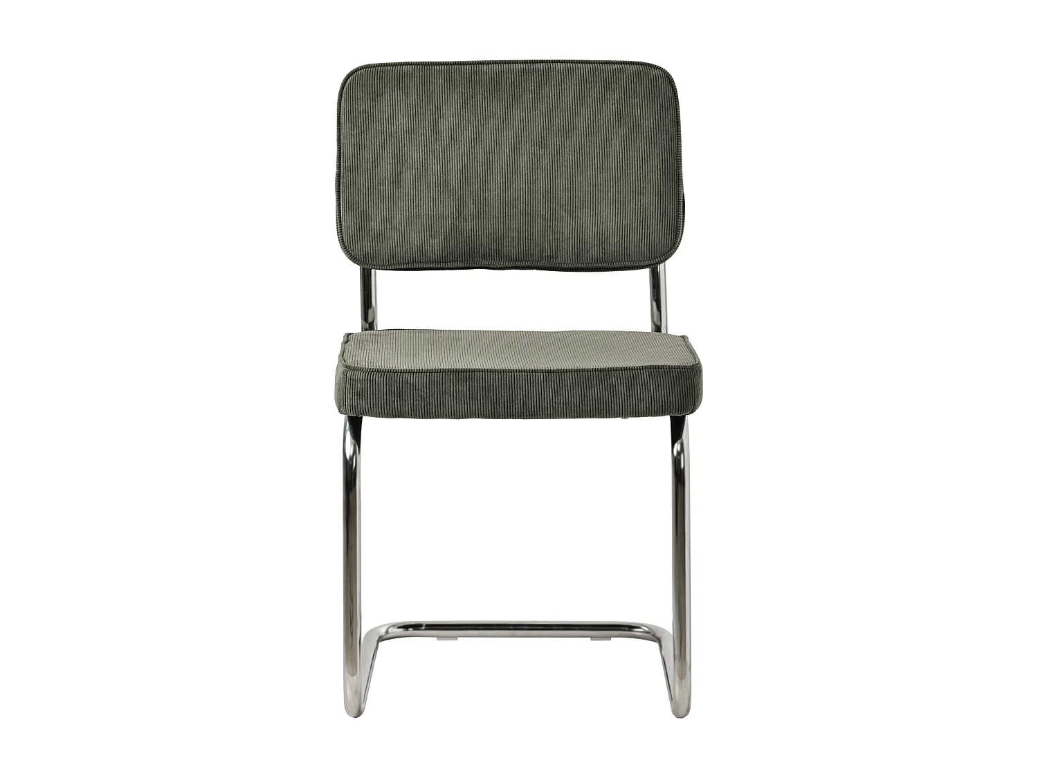 Set van 2 MARIA kaki groene corduroy sledestoelen