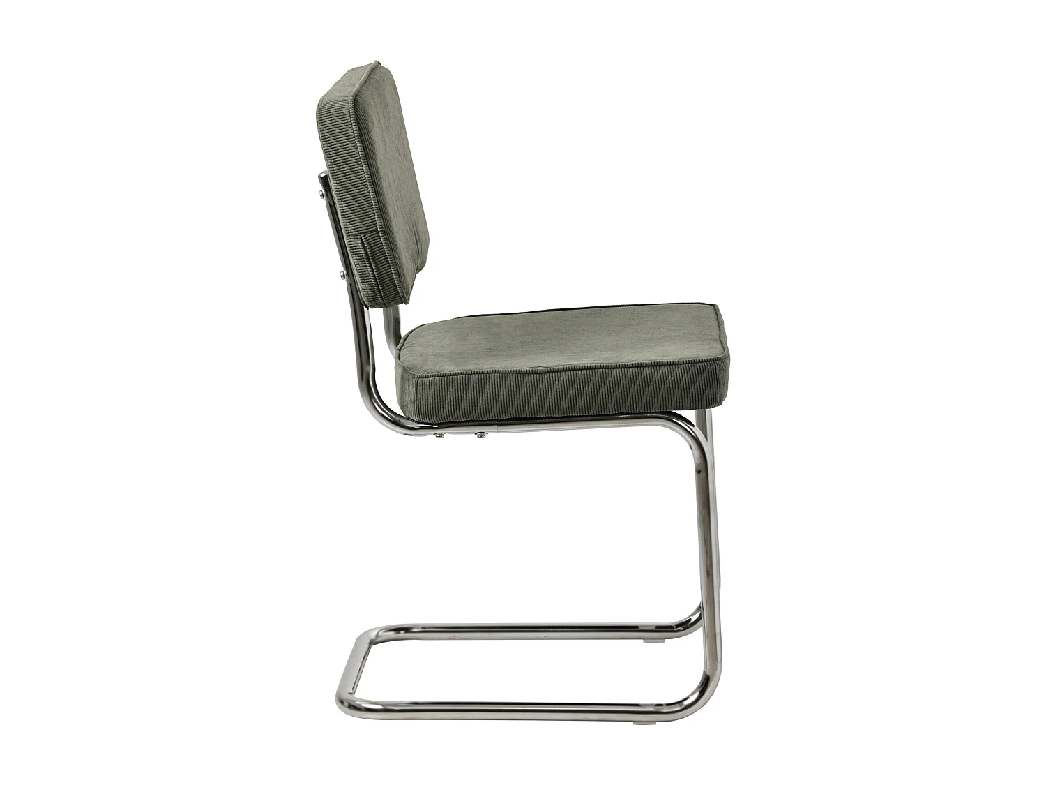 Lot de 2 chaises cantilever en velours côtelé vert kaki MARIA - HAPPY GARDEN