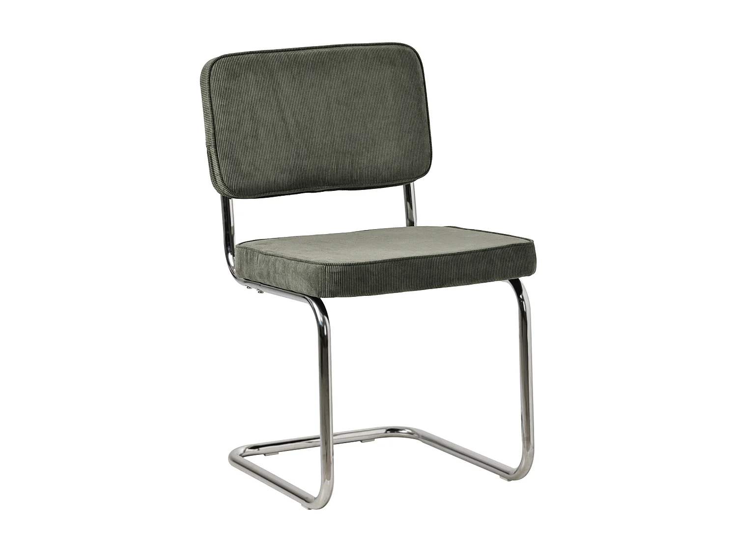 Lot de 2 chaises cantilever en velours côtelé vert kaki MARIA - HAPPY GARDEN