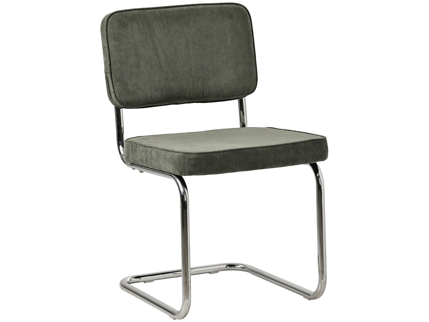 Lot de 2 chaises cantilever en velours côtelé vert kaki MARIA - HAPPY GARDEN