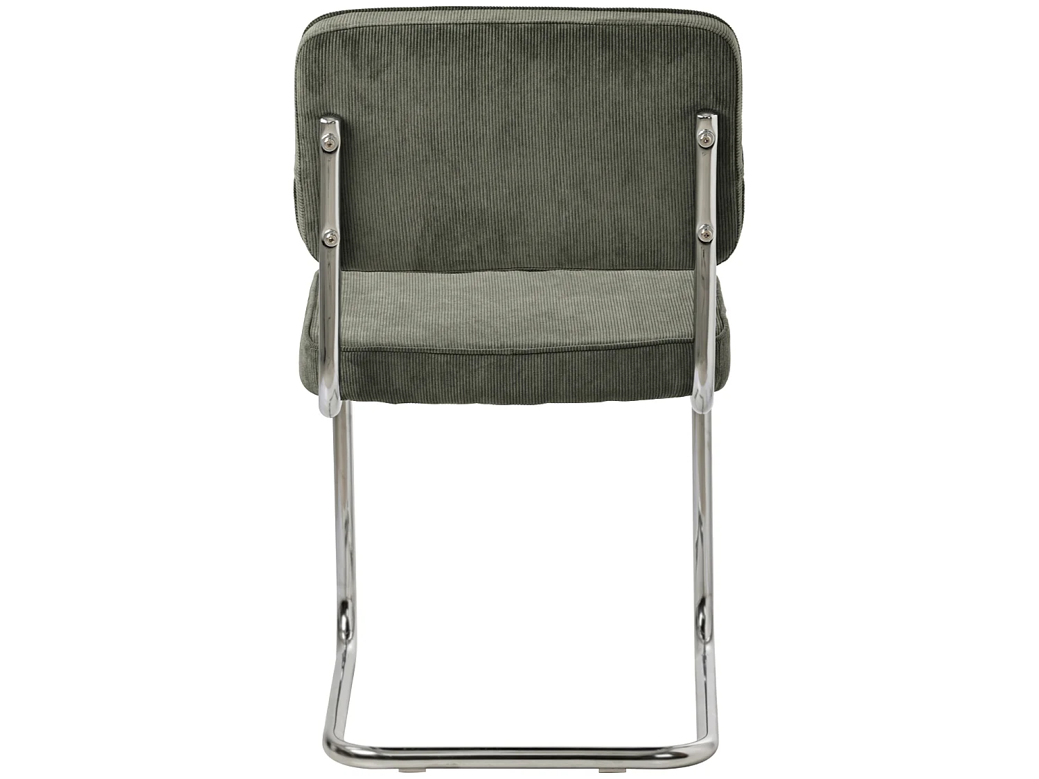 Lot de 2 chaises cantilever en velours côtelé vert kaki MARIA - HAPPY GARDEN