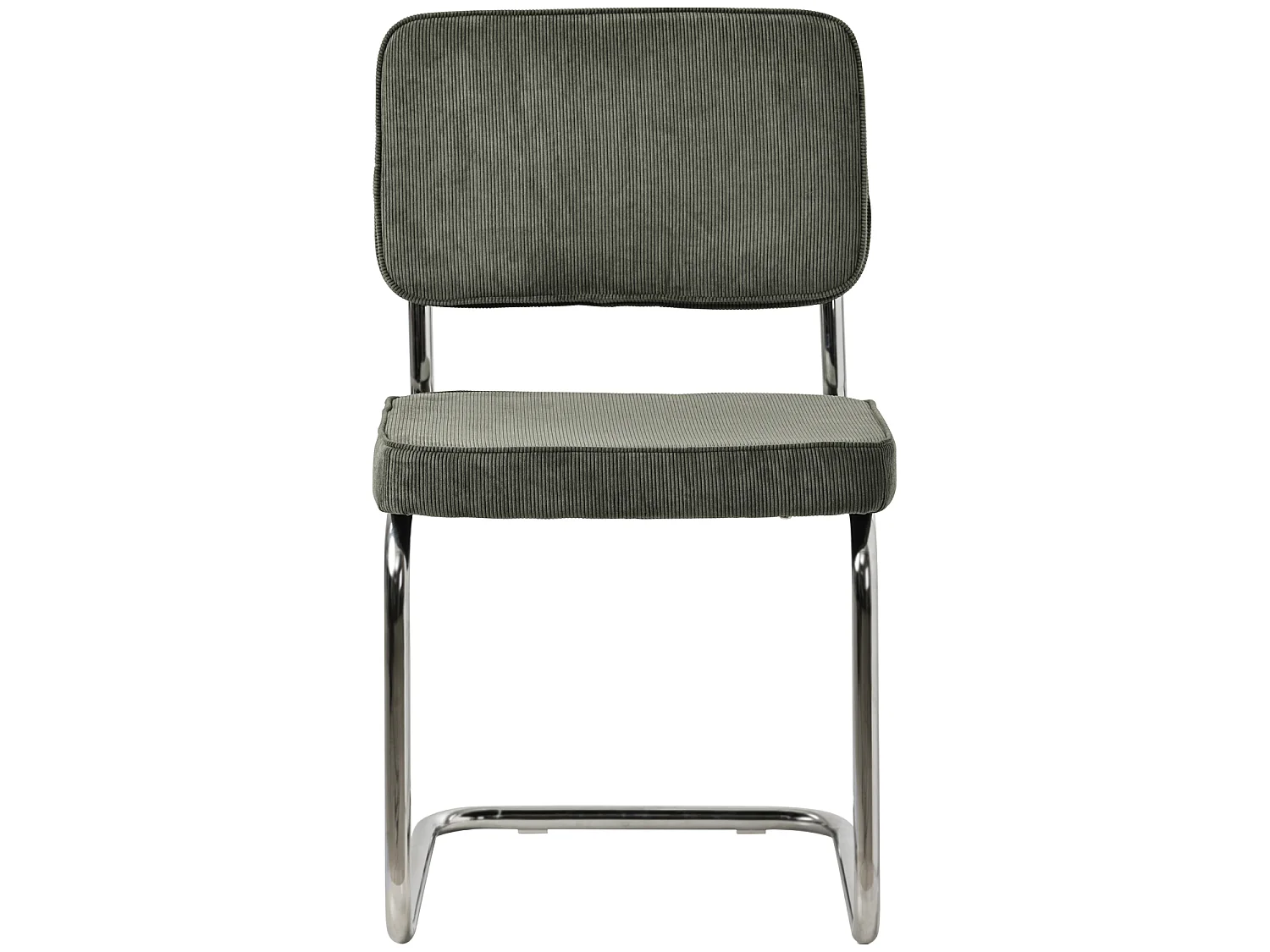 Lot de 2 chaises cantilever en velours côtelé vert kaki MARIA - HAPPY GARDEN