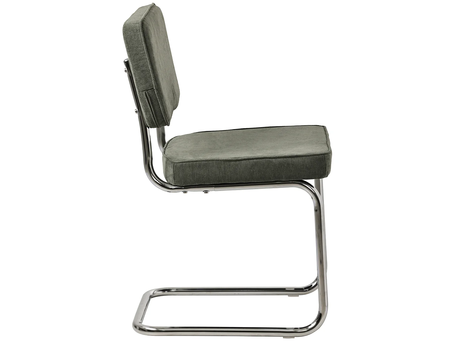 Lot de 2 chaises cantilever en velours côtelé vert kaki MARIA - HAPPY GARDEN