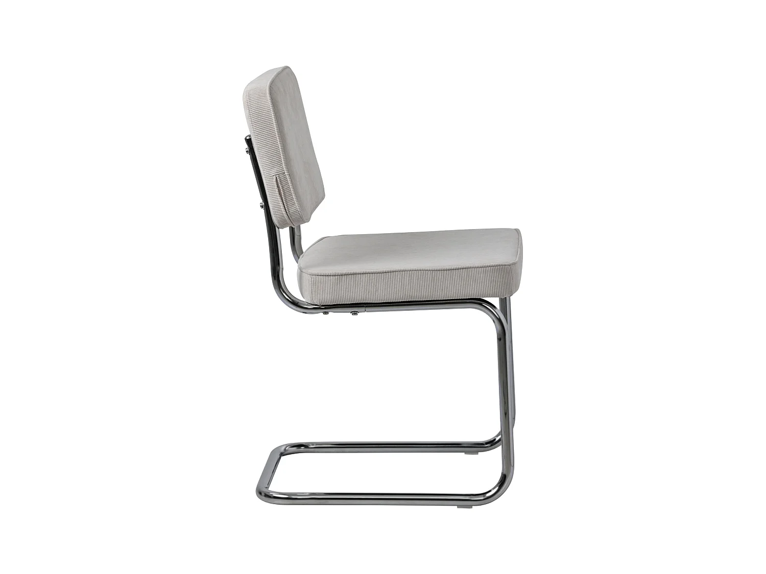 Lot de 2 chaises cantilever en velours côtelé beige MARIA - HAPPY GARDEN