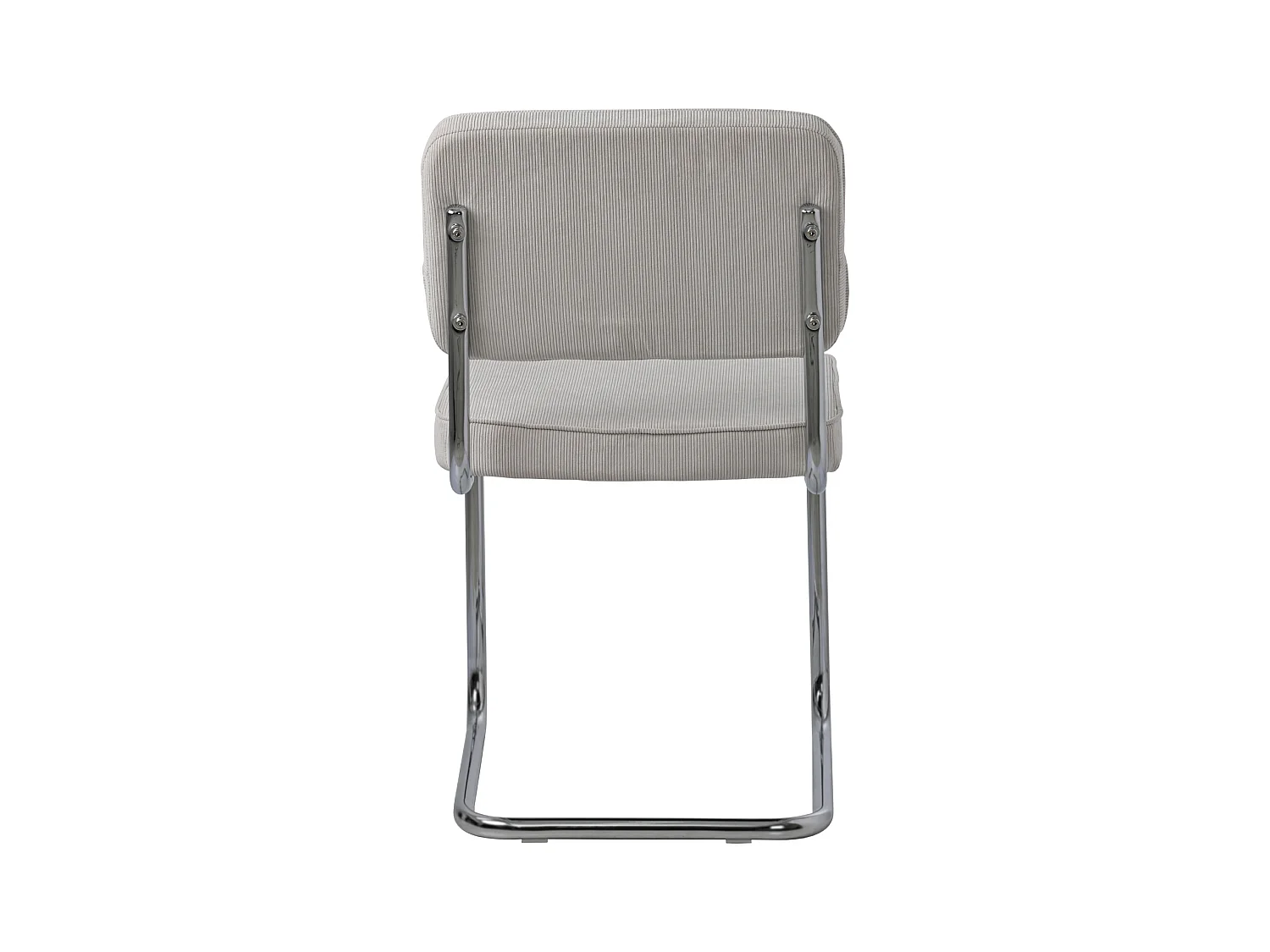 Lot de 2 chaises cantilever en velours côtelé beige MARIA - HAPPY GARDEN