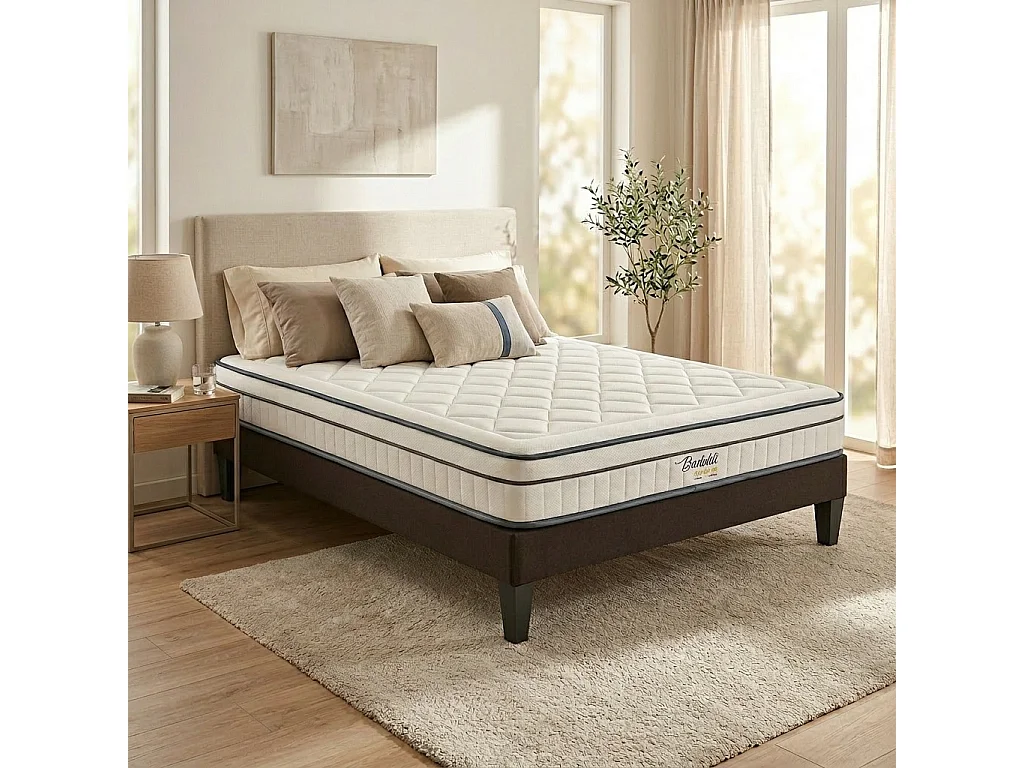 BELLECOUR LITERIE | Matelas BARTOLDI 80x200 cm | Ressorts ensachés & Mémoire de forme