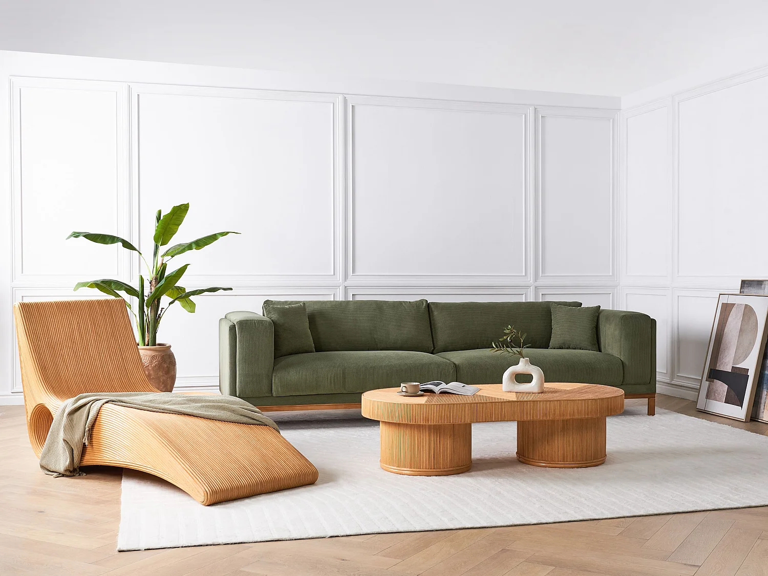 Table basse de jardin AIROLE Rotin Marron