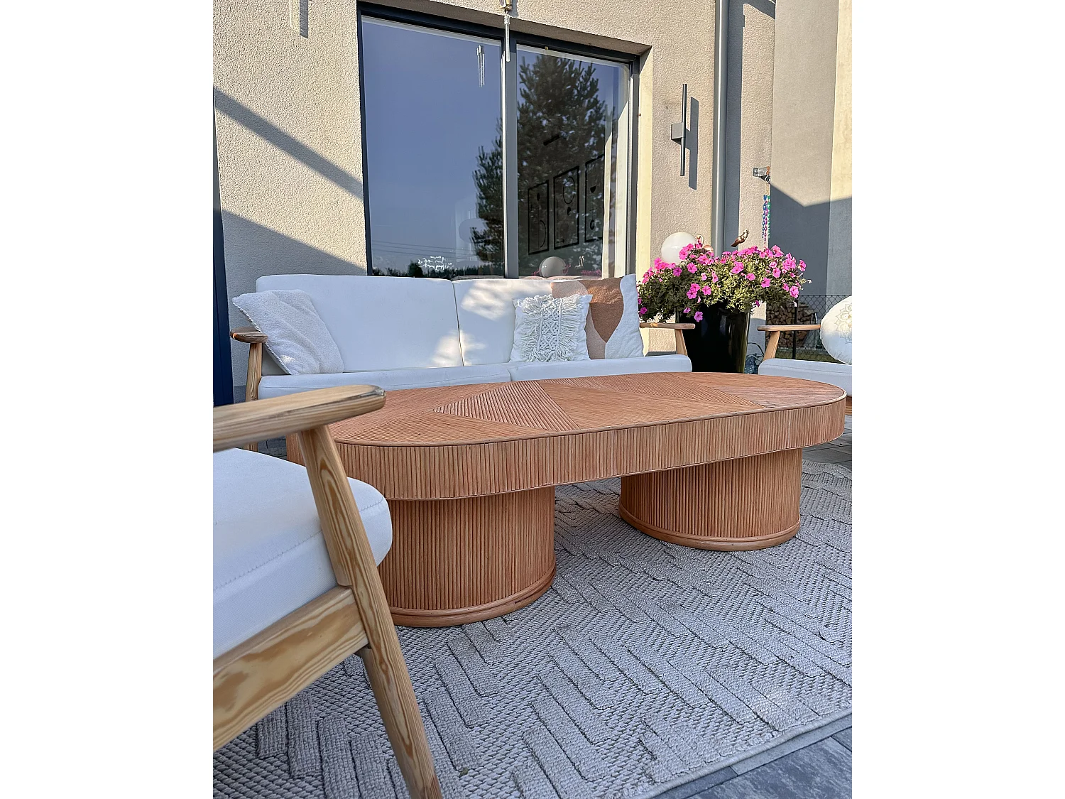 Outdoor Couchtisch AIROLE Rattan Braun