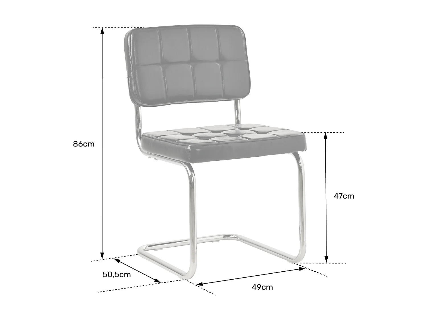 Lot de 2 chaises cantilever en simili marron MARIA - HAPPY GARDEN