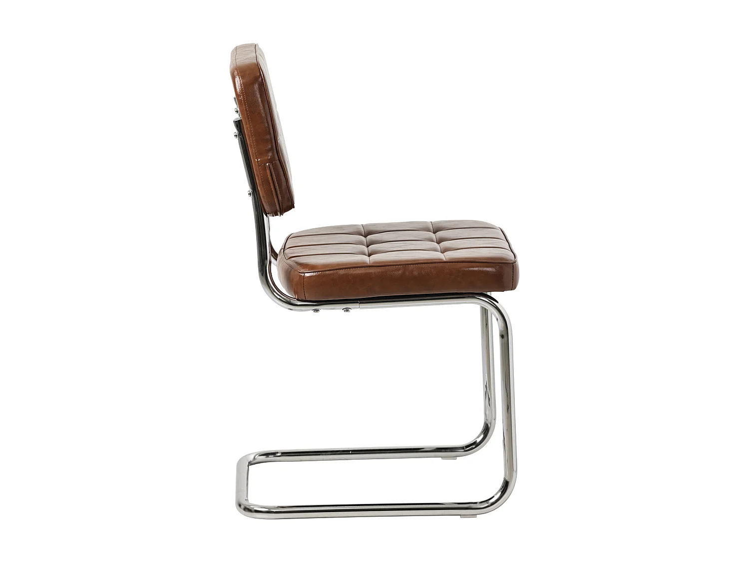 Lot de 2 chaises cantilever en simili marron MARIA - HAPPY GARDEN