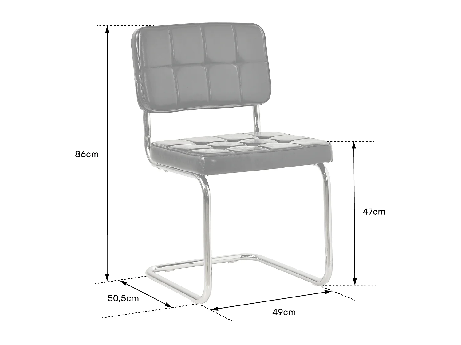 Lot de 2 chaises cantilever en simili marron MARIA - HAPPY GARDEN
