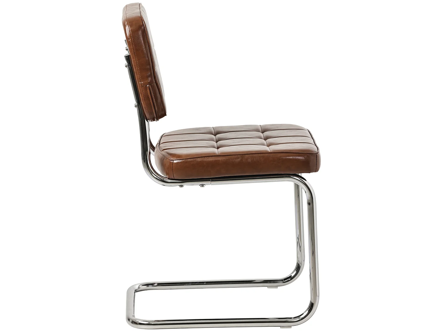 Lot de 2 chaises cantilever en simili marron MARIA - HAPPY GARDEN