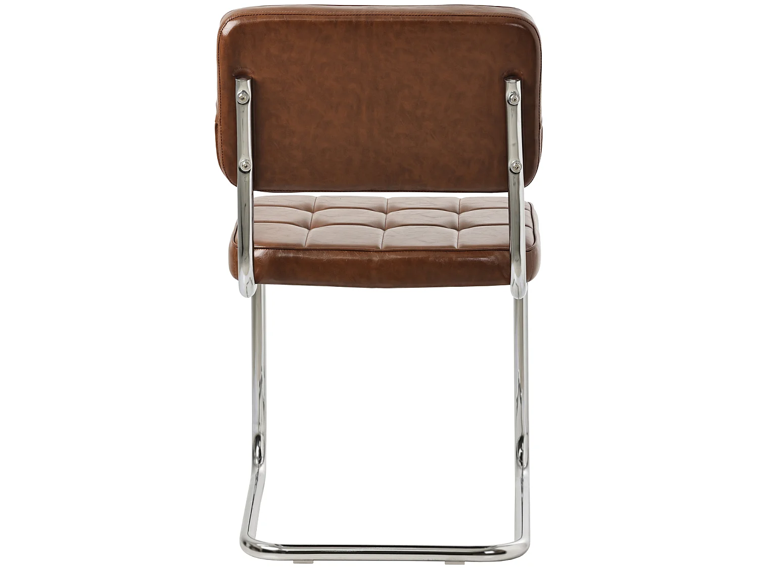 Lot de 2 chaises cantilever en simili marron MARIA - HAPPY GARDEN