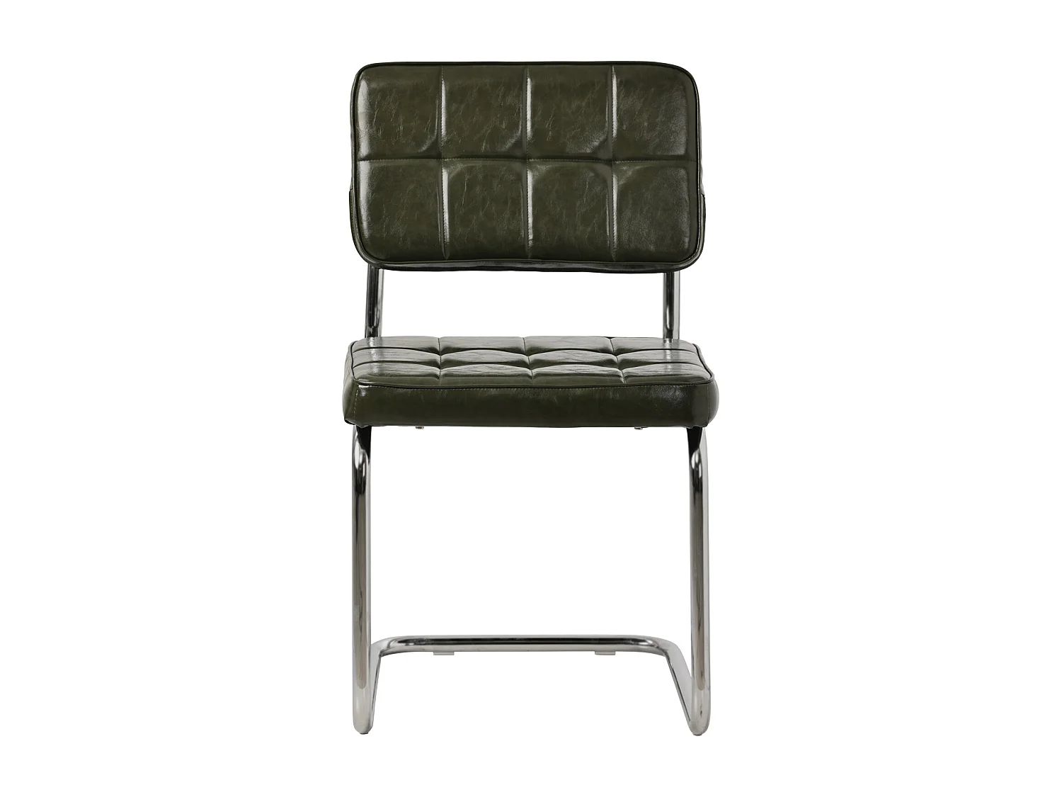 Lot de 2 chaises cantilever en simili vert kaki MARIA - HAPPY GARDEN