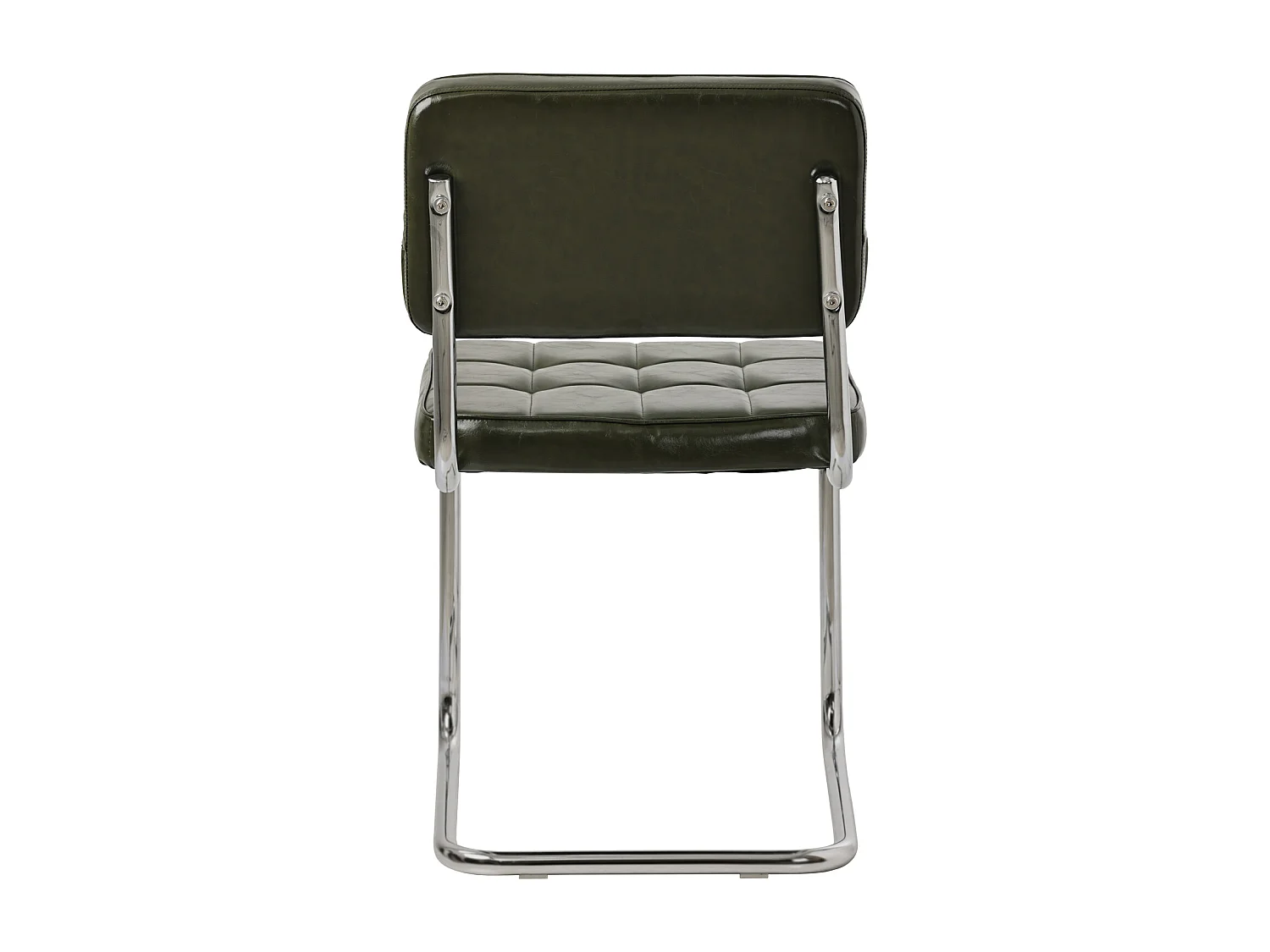 Lot de 2 chaises cantilever en simili vert kaki MARIA - HAPPY GARDEN