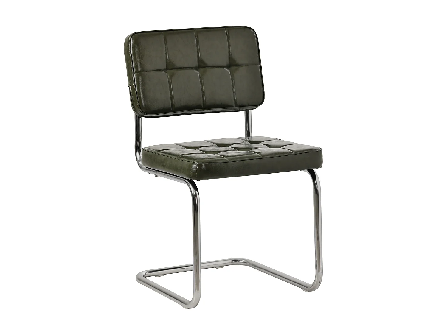 Lot de 2 chaises cantilever en simili vert kaki MARIA - HAPPY GARDEN