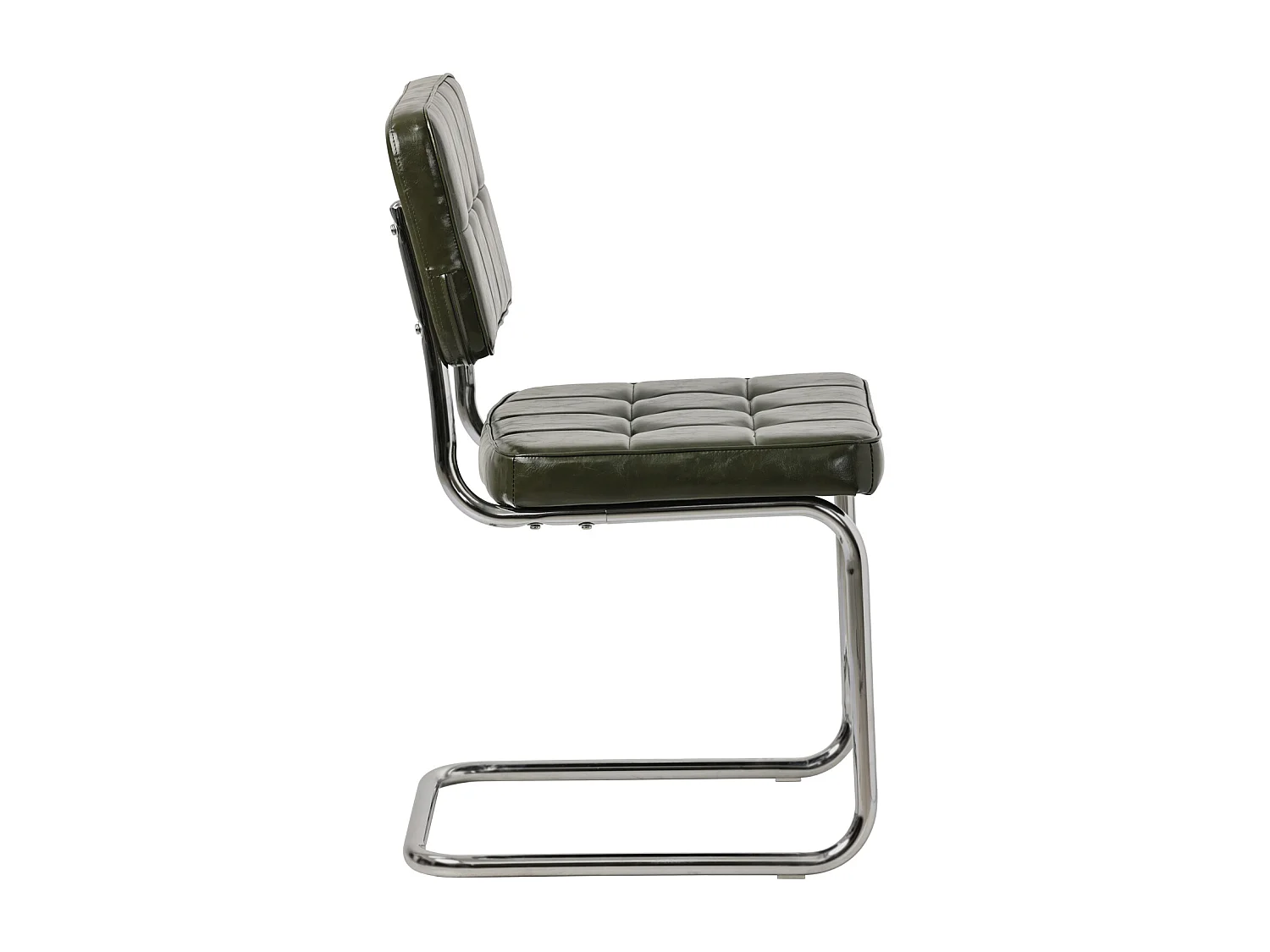 Lot de 2 chaises cantilever en simili vert kaki MARIA - HAPPY GARDEN