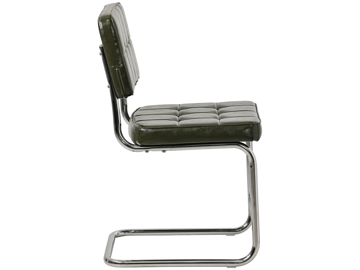 Lot de 2 chaises cantilever en simili vert kaki MARIA - HAPPY GARDEN