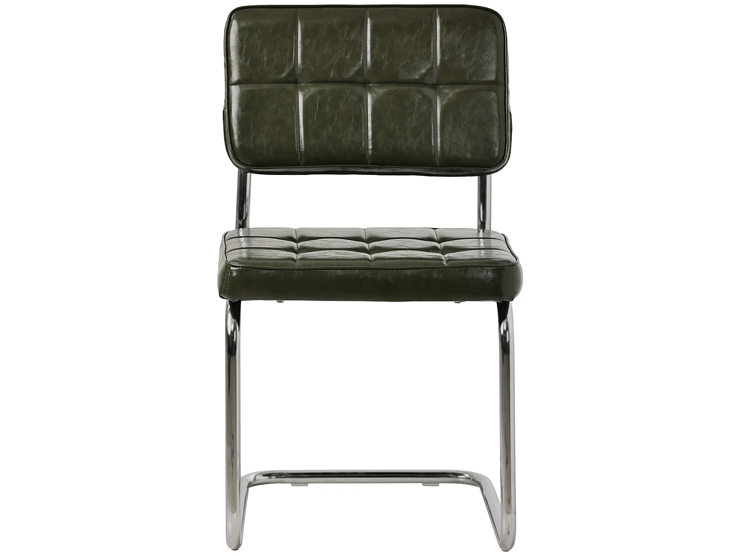 Lot de 2 chaises cantilever en simili vert kaki MARIA - HAPPY GARDEN