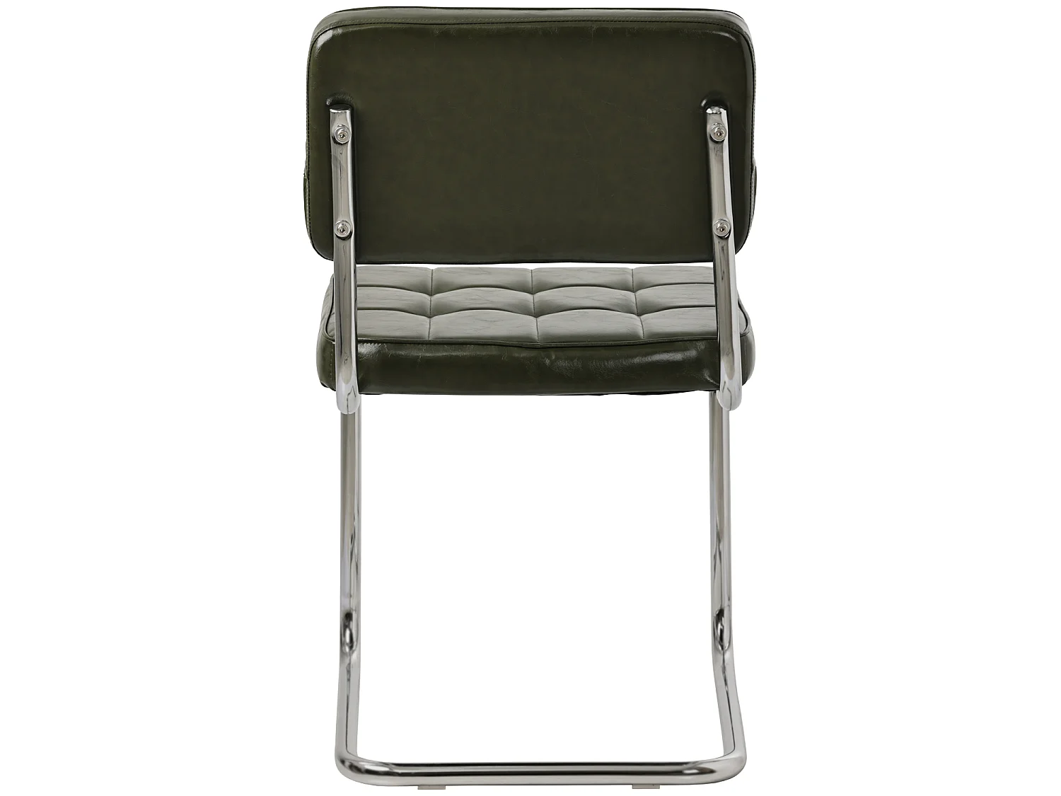 Lot de 2 chaises cantilever en simili vert kaki MARIA - HAPPY GARDEN