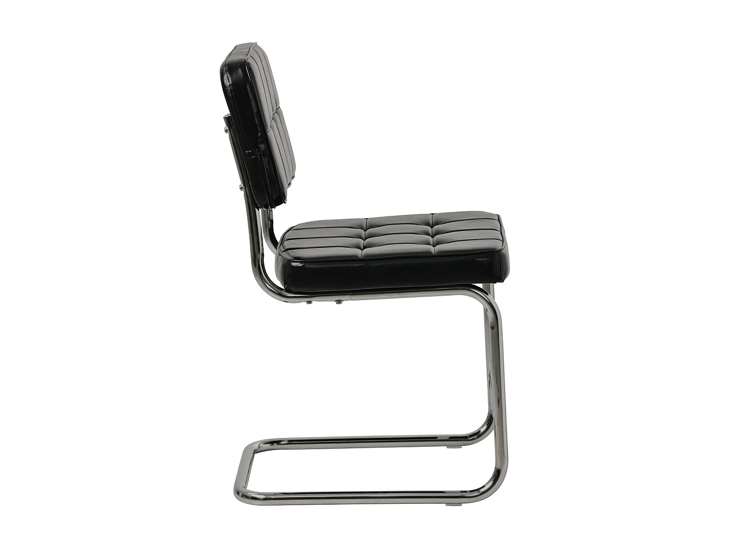 Lot de 2 chaises cantilever en simili noir MARIA - HAPPY GARDEN