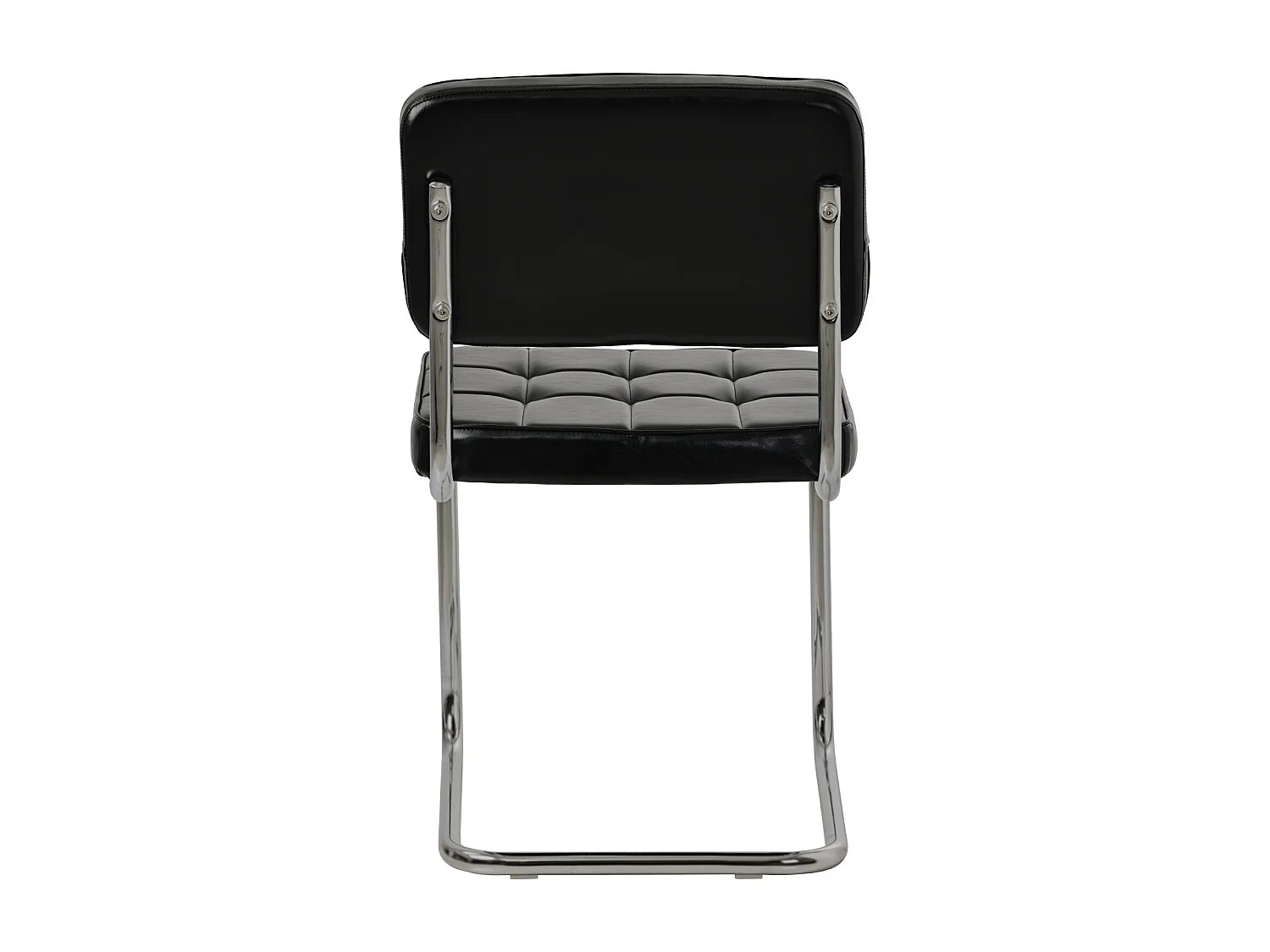 Lot de 2 chaises cantilever en simili noir MARIA - HAPPY GARDEN