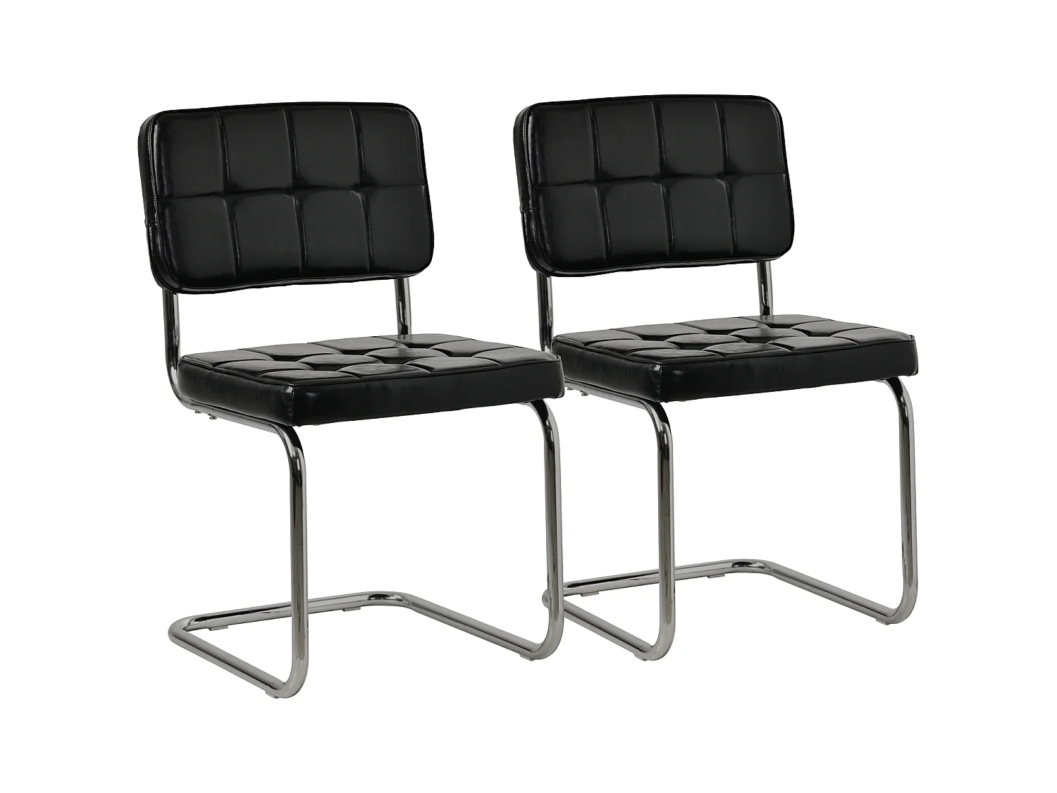 Set van 2 sledestoelen MARIA zwart kunstleer