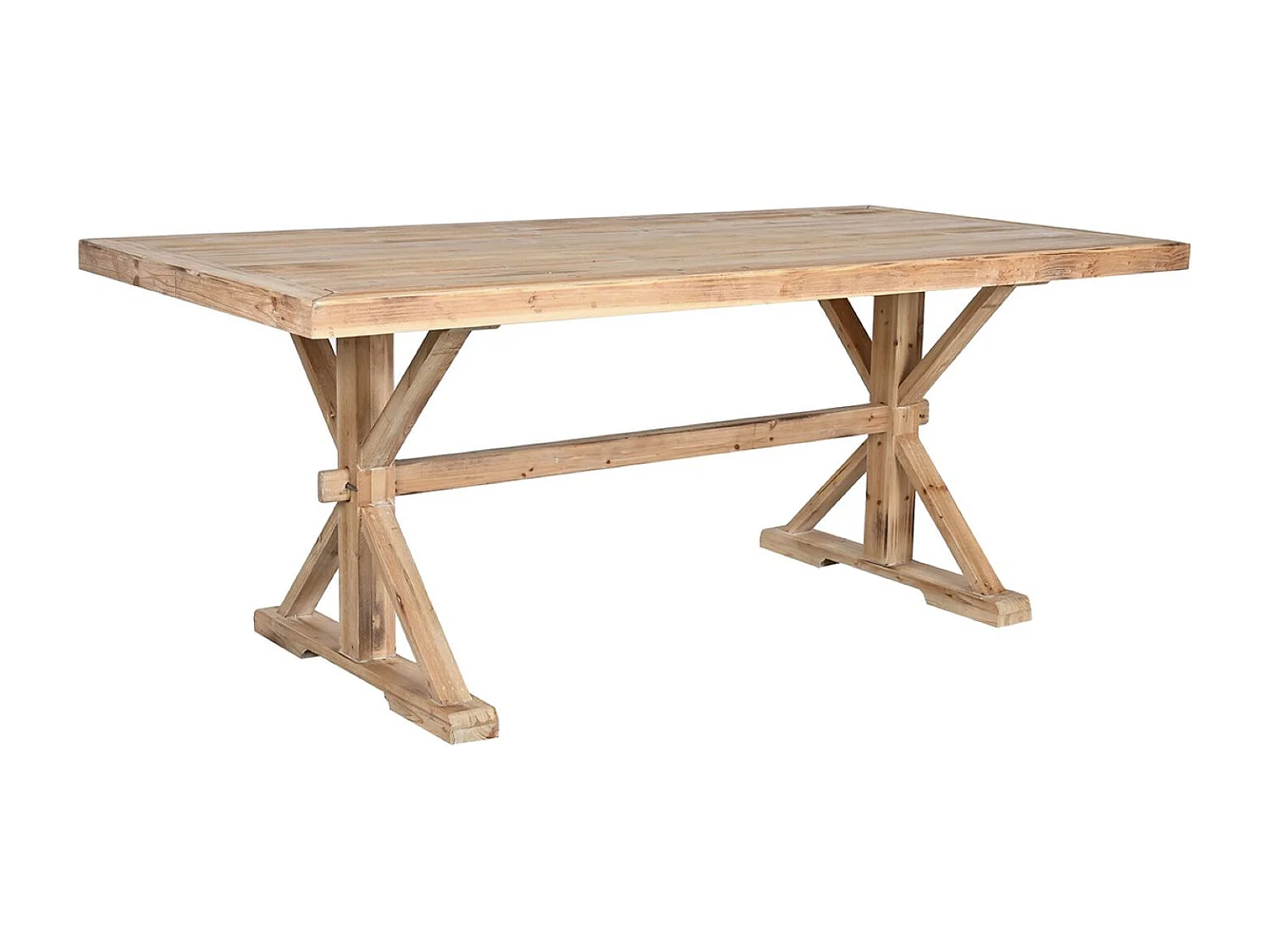 Table à manger, table de repas en bois coloris naturel - longueur 200 x profondeur 100 x Hauteur 80 cm