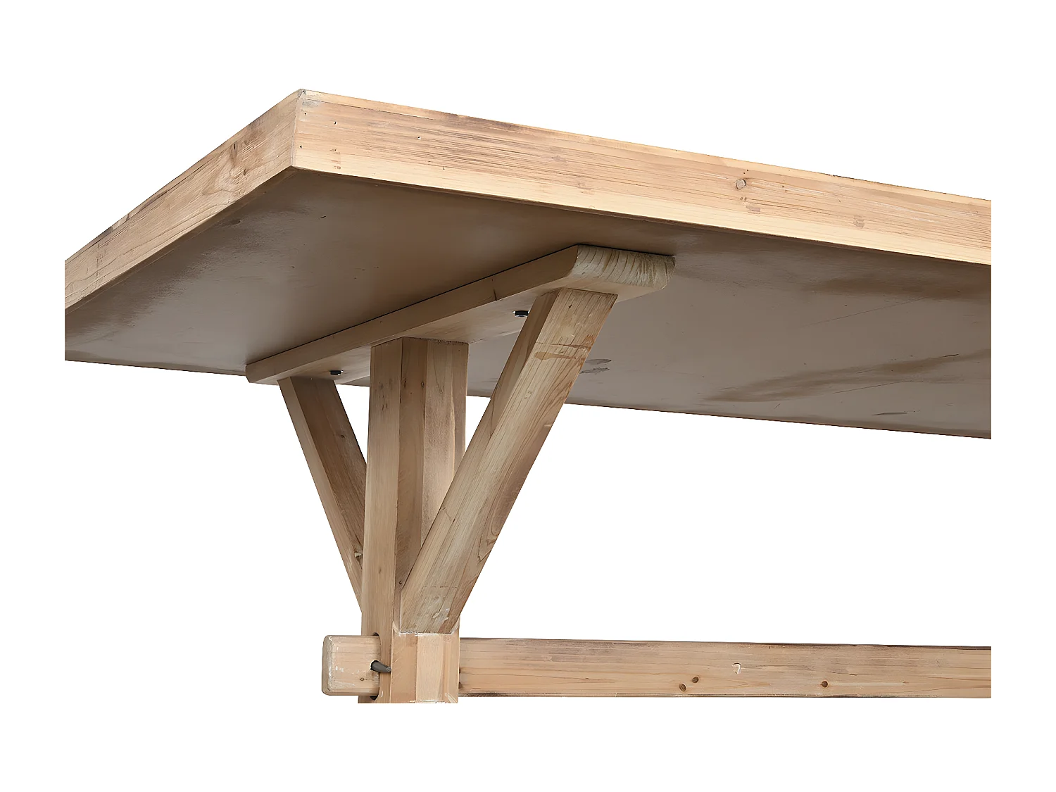 Table à manger, table de repas en bois coloris naturel - longueur 200 x profondeur 100 x Hauteur 80 cm