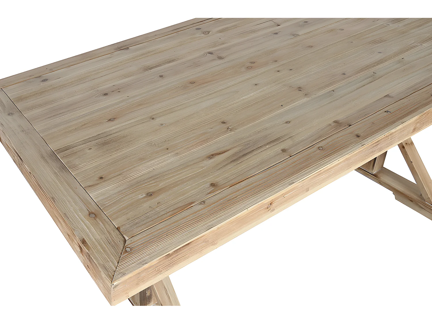 Table à manger, table de repas en bois coloris naturel - longueur 200 x profondeur 100 x Hauteur 80 cm