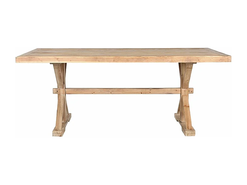 Table à manger, table de repas en bois coloris naturel - longueur 200 x profondeur 100 x Hauteur 80 cm
