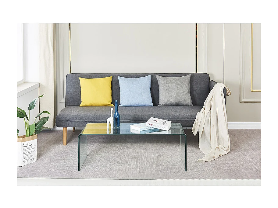 Table basse rectangulaire L. 110 cm en verre trempé - ICE