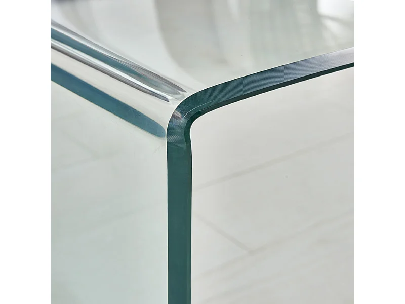 Table basse rectangulaire L. 110 cm en verre trempé - ICE