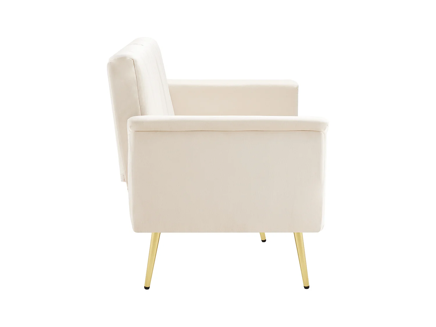 Canapé 3 palces conertible clic-clac en tissu velours - Beige