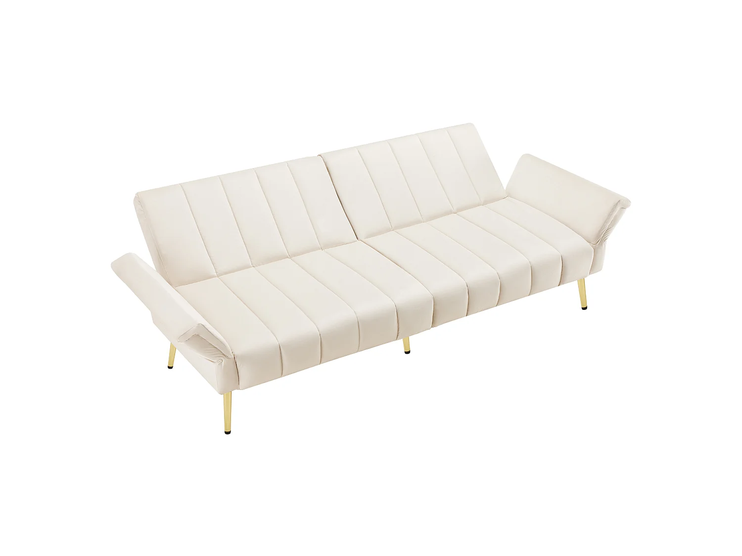 3-zits slaapbank in fluwelen stof - Beige