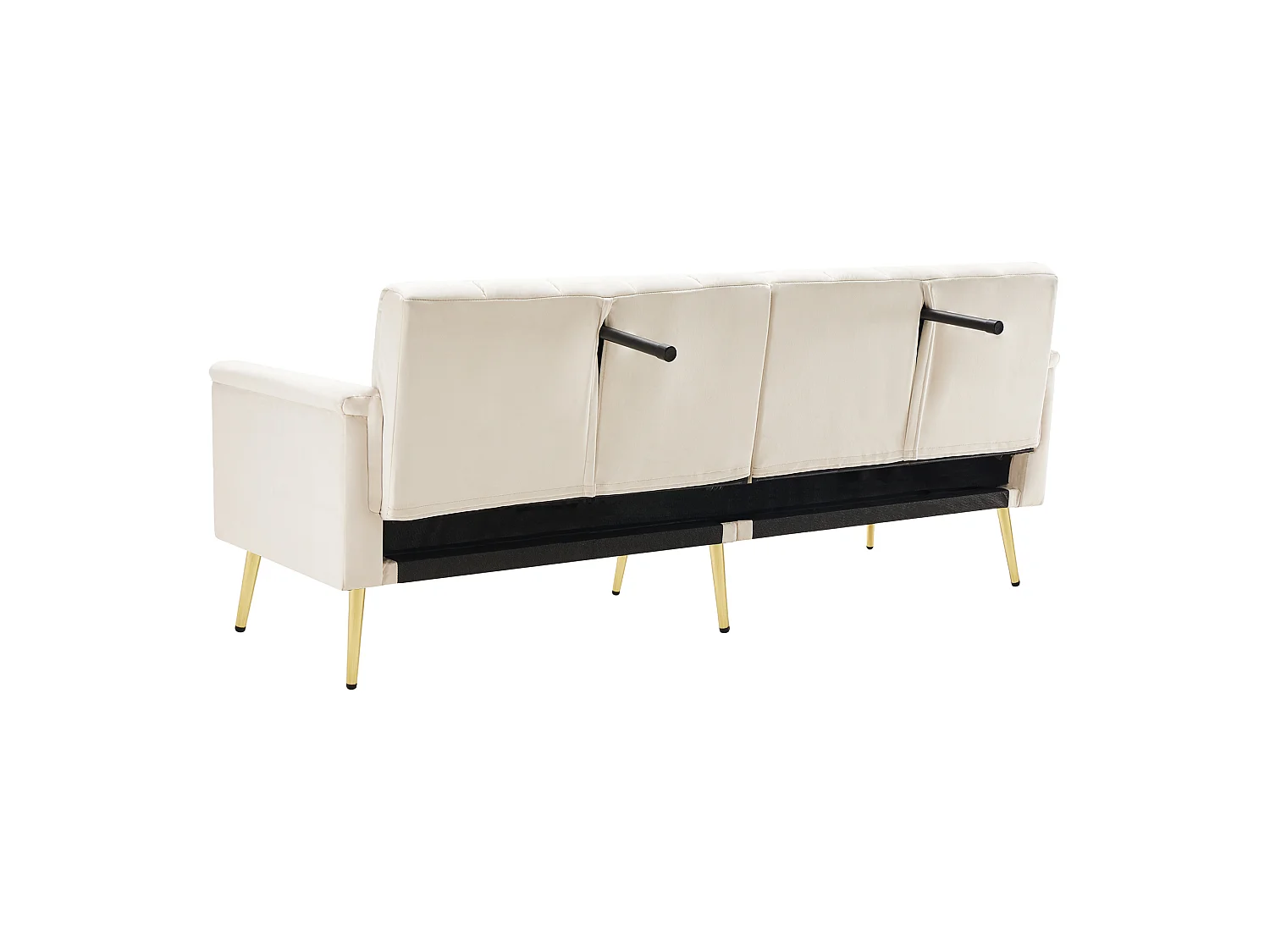 3-zits slaapbank in fluwelen stof - Beige