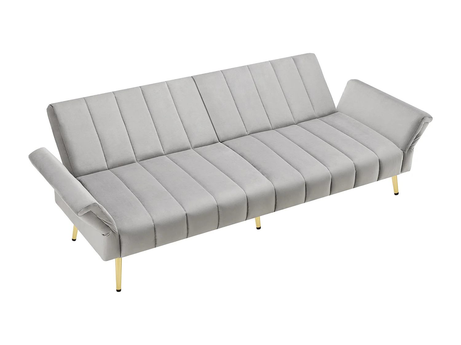 Sofá cama convertible de 3 plazas en tejido de terciopelo - Gris